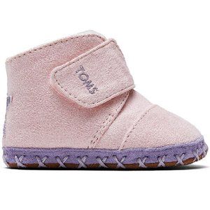 TOMS - Pink Microsuede Star Applique Tiny Cuna Crib Baby Shoes